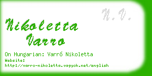nikoletta varro business card